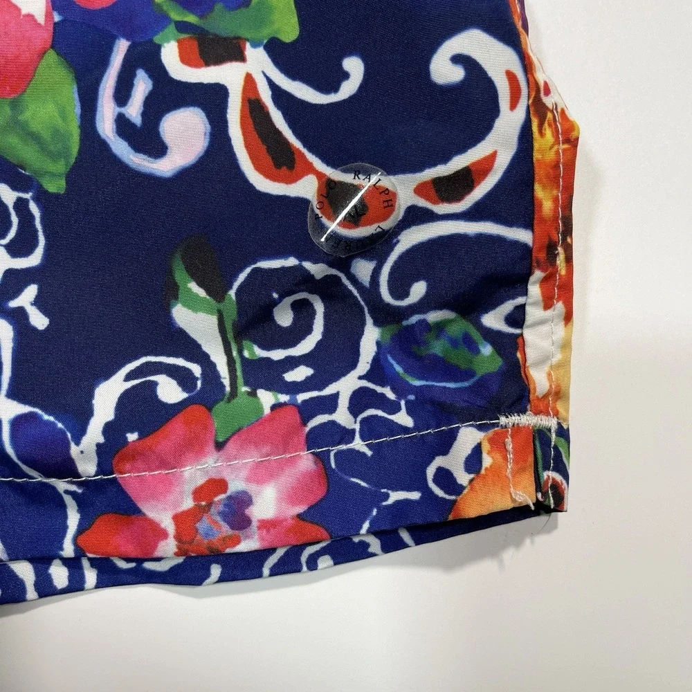 Polo Ralph Lauren‎ Mens Swim Trunks Shorts Blue Floral Print Drawstring Size XL